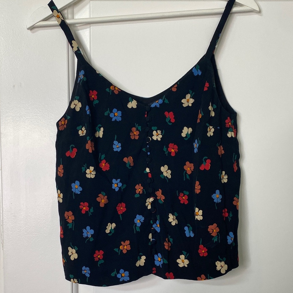 Madewell Black Floral Camisole